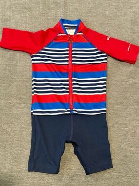 Columbia Striped Toddler Rashguard One Piece Swimsuit - 2T